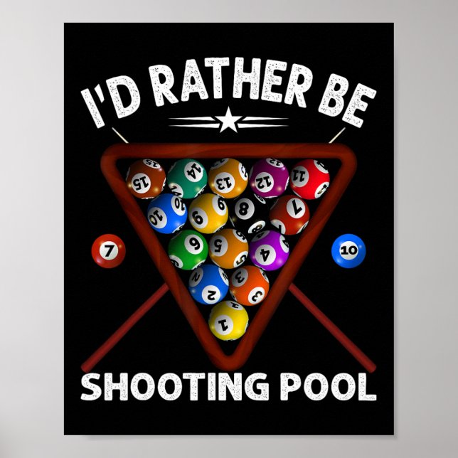 Ich stelle stattdessen Pool 8 Ball Player Billiard Poster (Vorne)