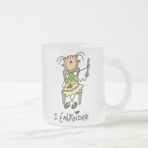 Ich sticke Stockfiguren Mattglastasse