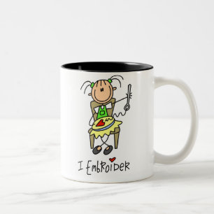 Ich sticke zweifarbige tasse