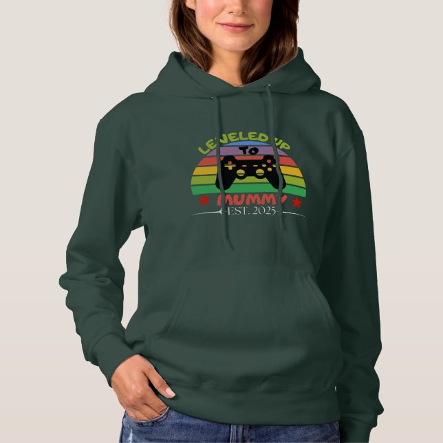 Ich stieg zu Mama Funny Gamer Est auf. 2025 Frauen Hoodie (Vorderseite)