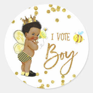 Ich STIMME BOY bee Gender Reveal Spiel Label Runder Aufkleber