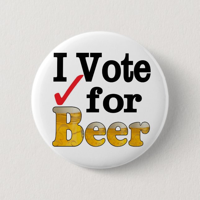 Ich stimme für Bier Button (Vorderseite)