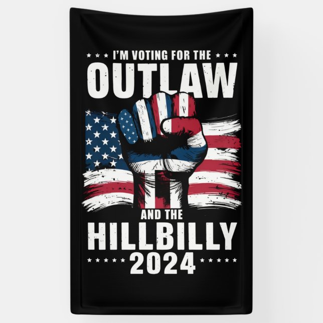 Ich stimme für das Gesetz und die Hillbilly 2024 U Banner (Vertikal)
