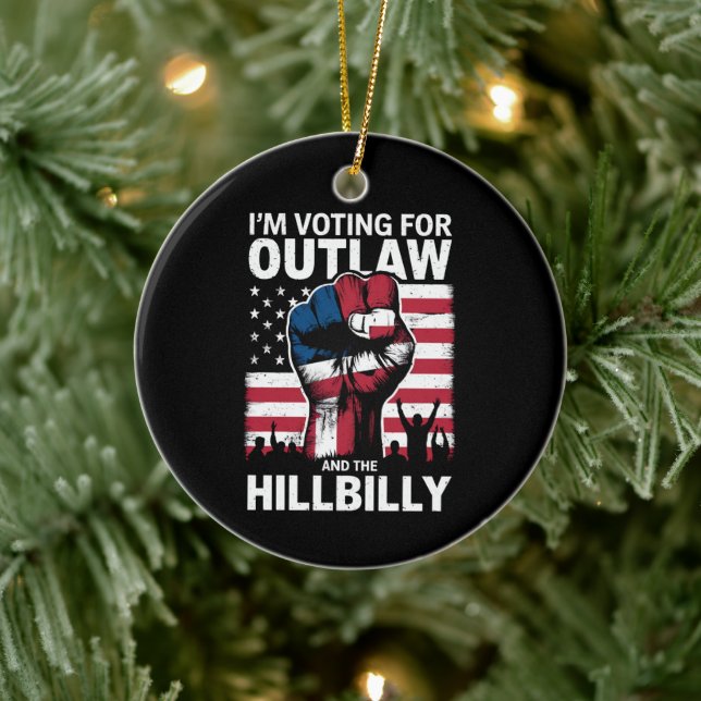Ich stimme für das Gesetz und die Hillbilly 2024 U Keramik Ornament (Baum)