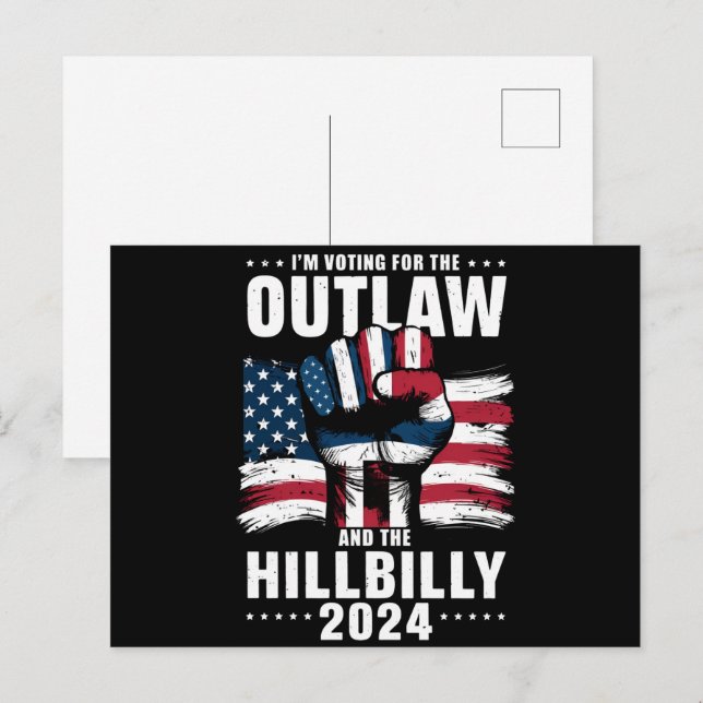 Ich stimme für das Gesetz und die Hillbilly 2024 U Postkarte (Vorne/Hinten)