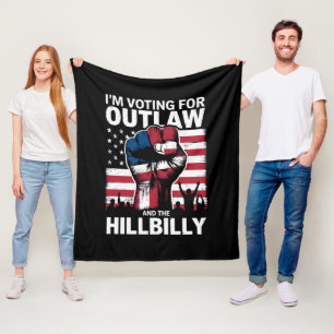 Ich stimme für den Outlaw und den Hillbilly 2024 U Fleecedecke