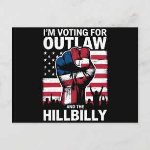 Ich stimme für den Outlaw und den Hillbilly 2024 U Postkarte