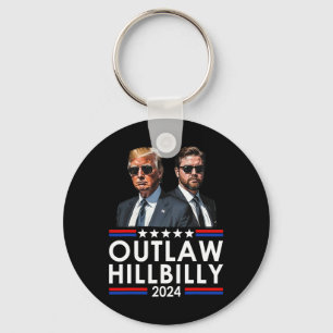 Ich stimme für den Outlaw und den Hillbilly Trump Schlüsselanhänger