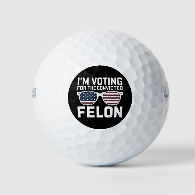 Ich stimme für den verurteilten Felon Funny Pro 20 Golfball (Vorderseite)