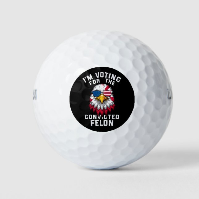 Ich stimme für den verurteilten Felon Funny Pro Tr Golfball (Vorderseite)