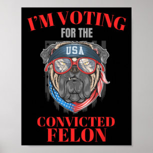 Ich stimme für den verurteilten Felon Funny Pro Tr Poster
