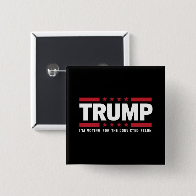 Ich stimme für den verurteilten Felon Pro Trump 20 Button (Vorne & Hinten)