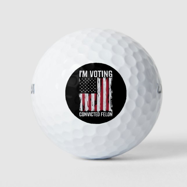 Ich stimme für den verurteilten Felon Pro Trump 20 Golfball (Vorderseite)