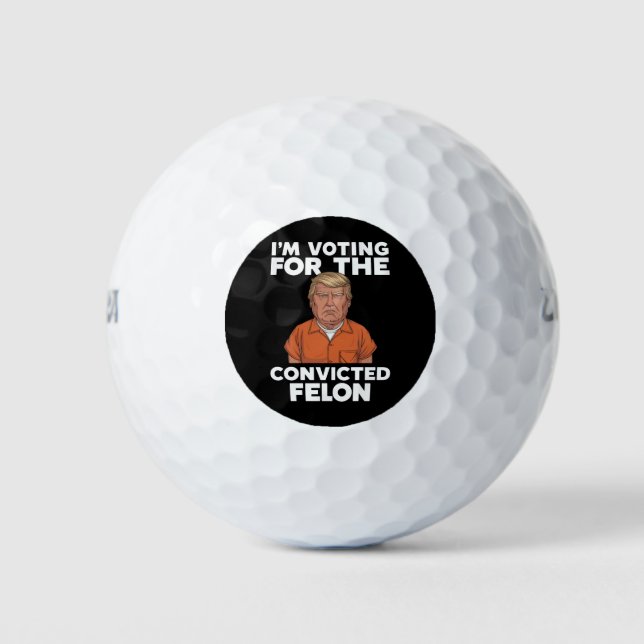 Ich stimme für den verurteilten Felon Pro Trump 20 Golfball (Vorderseite)