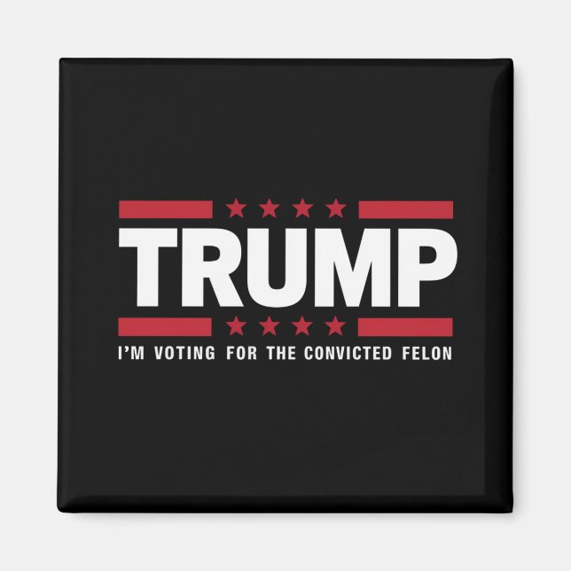 Ich stimme für den verurteilten Felon Pro Trump 20 Magnet (Vorne)