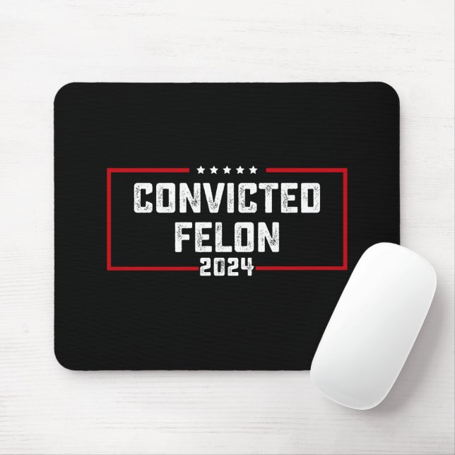 Ich stimme für den verurteilten Felon Pro Trump 20 Mousepad (Mit Mouse)