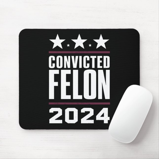 Ich stimme für den verurteilten Felon Pro Trump 20 Mousepad (Mit Mouse)