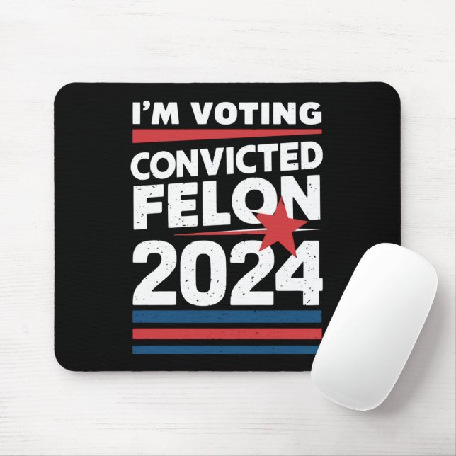 Ich stimme für den verurteilten Felon Pro Trump 20 Mousepad (Mit Mouse)