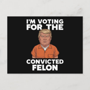 Ich stimme für den verurteilten Felon Pro Trump 20 Postkarte