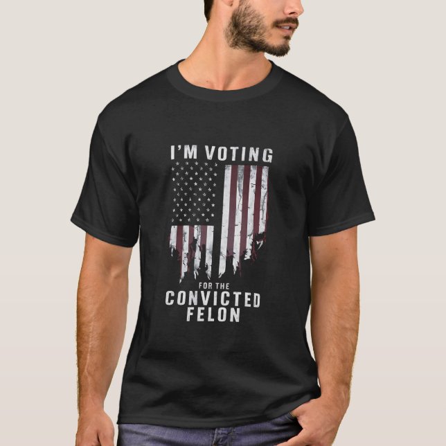 Ich stimme für den verurteilten Felon Pro Trump 20 T-Shirt (Vorderseite)