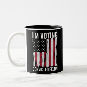 Ich stimme für den verurteilten Felon Pro Trump 20 Zweifarbige Tasse