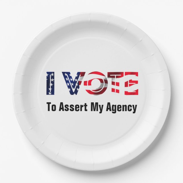 Ich stimme für die Bestätigung meiner Agentur 2026 Pappteller (Vorderseite)