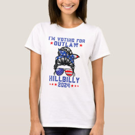 Ich stimme für die "Outlaw Hillbilly 2024"-Fahne T-Shirt
