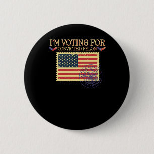 Ich stimme für die Vintage Briefmarke eines verurt Button