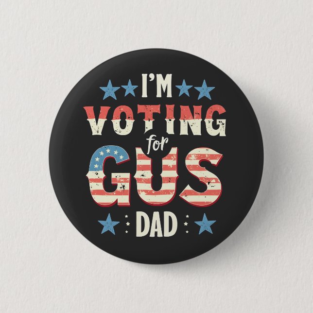 Ich stimme für die Wahl von Gus Vater Harris Walz Button (Vorderseite)