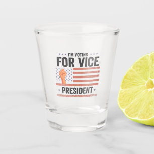 Ich stimme für ein Geschenk von Vizepräsident Trum Schnapsglas