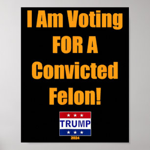 Ich stimme für einen verurteilten Felon Trump 2024 Poster