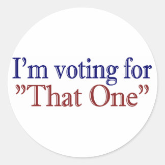 Ich stimme für "The One" (Obama 2008) Runder Aufkleber