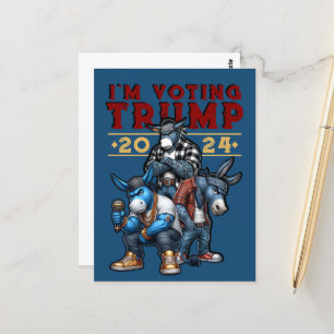 ICH STIMME FÜR TRUMP 2024 POSTKARTE