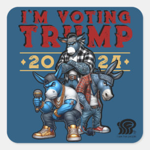 ICH STIMME FÜR TRUMP 2024 QUADRATISCHER AUFKLEBER