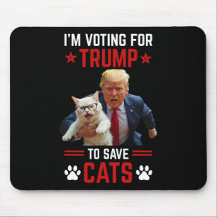 Ich stimme für Trump, um Katzen, die Trump 2024 wä Mousepad
