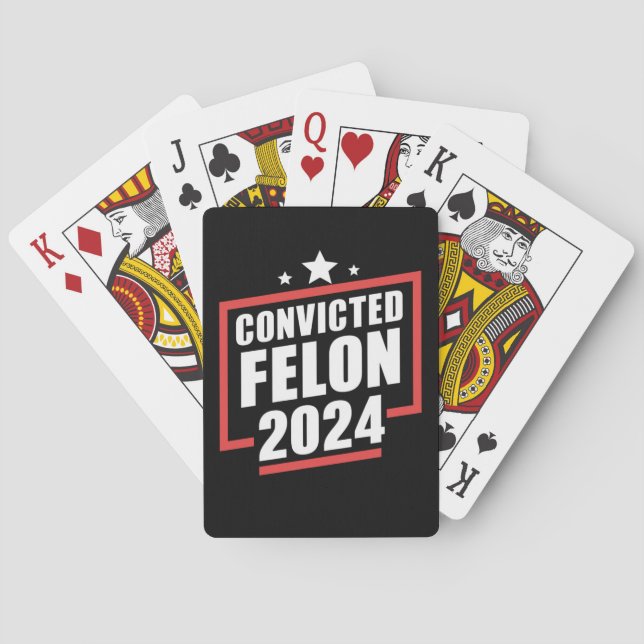 Ich stimme für verurteilten Felon 2024 Trump Spielkarten (Rückseite)