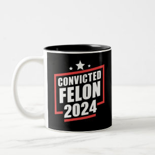 Ich stimme für verurteilten Felon 2024 Trump Zweifarbige Tasse