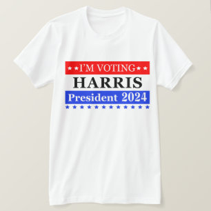 Ich stimme Harris Präsident 2024 zu Patriotischen  T-Shirt