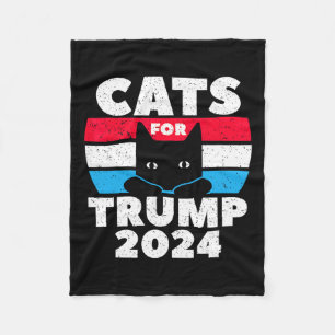 Ich stimme Katzen für Trump 2024 Wahldebatte Fleecedecke