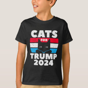 Ich stimme Katzen für Trump 2024 Wahldebatte T-Shirt