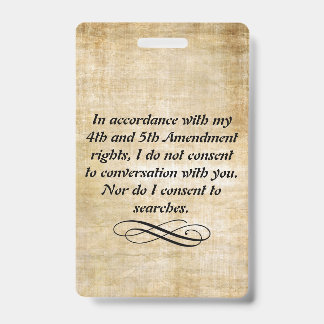 Ich stimme nicht Abzeichen und Abzugsleine zu Ausweis