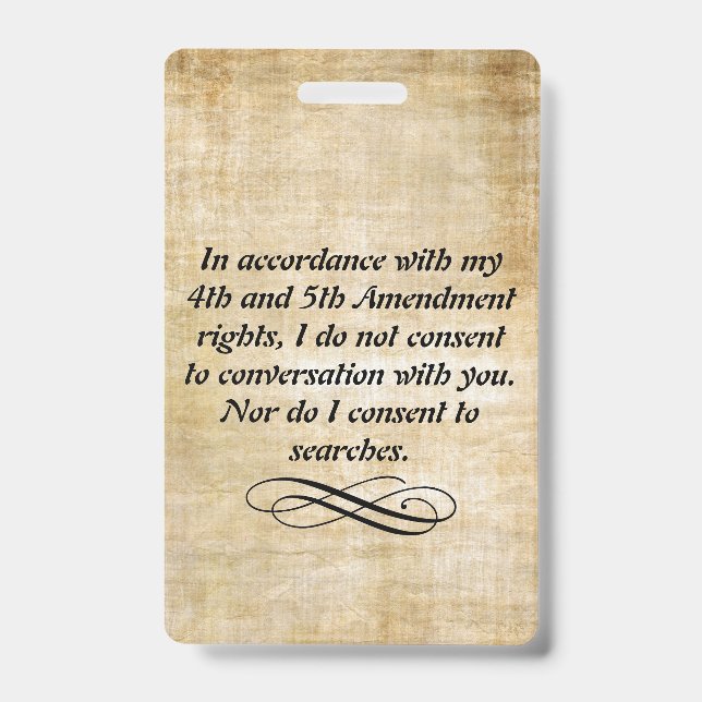 Ich stimme nicht Abzeichen und Abzugsleine zu Ausweis (Vorderseite)