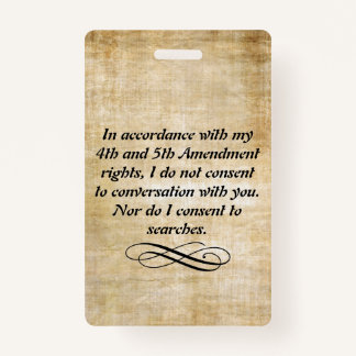 Ich stimme nicht Abzeichen und Abzugsleine zu Ausweis