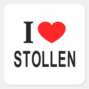 Ich ❤️ STOLLEN Ich liebe Stollen Ich mag Stollen Quadratischer Aufkleber