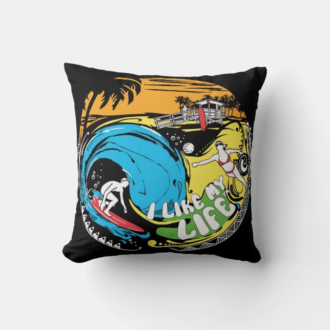 "Ich Strandkissen mag MEINES Lebens" Kissen (Vorderseite)