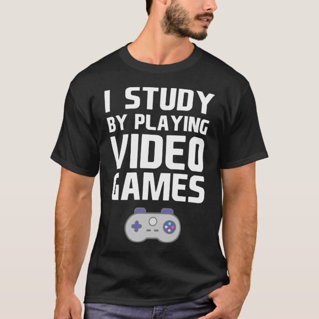 Ich studiere, indem ich Videospielegamer-T - Shirt (Vorderseite)