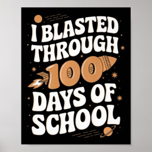 Ich stürzte durch 100 Schultage 100-Tage-Tee Poster