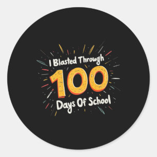 Ich stürzte durch 100 Schultage 100-Tage-Tee Runder Aufkleber