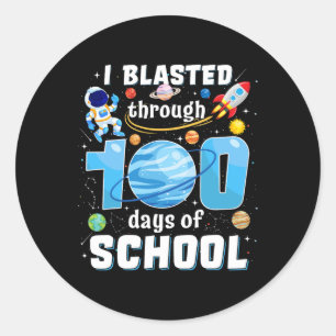Ich stürzte durch 100 Schultage 100-Tage-Tee Runder Aufkleber