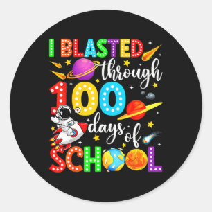 Ich stürzte durch 100 Tage Schule 100. Tag Lehre Runder Aufkleber